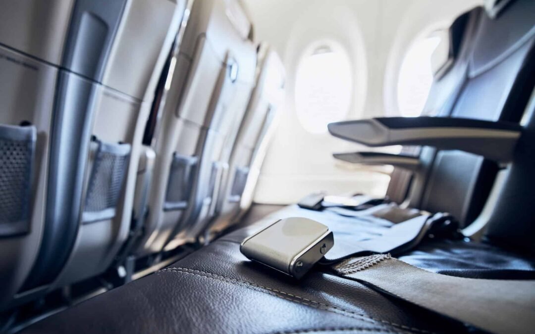 Empty seats in airplane
